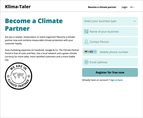 Klima-Taler Partner werden