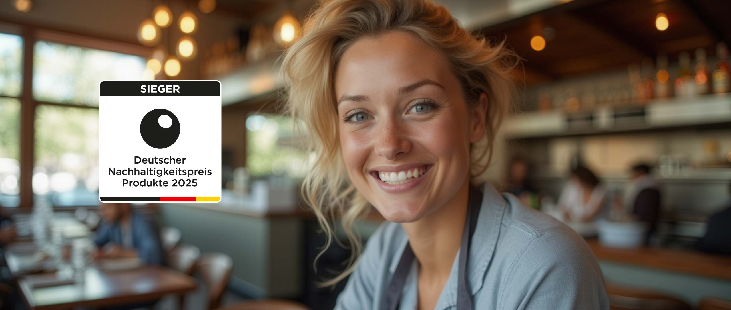 Erfolgreiche Unternehmerin in Ihrem Café