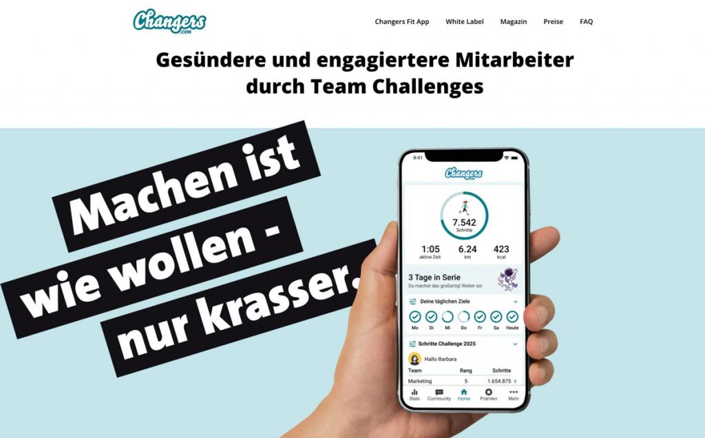CO2 Challenges in Unternehmen mit der Changers Fit App