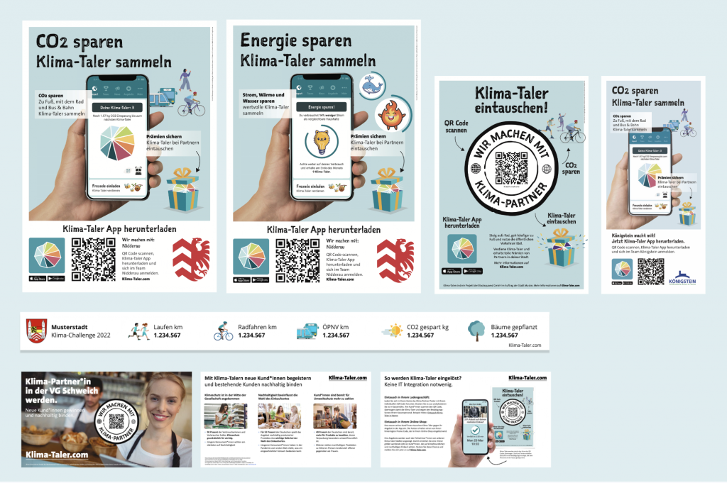 Klima-Taler marketing Materialien